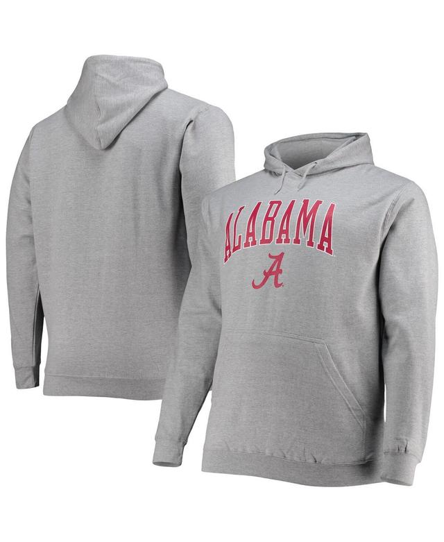 Mens Champion Heather Gray Alabama Crimson Tide Big and Tall Arch Over Logo Powerblend Pullover Hoodie Product Image