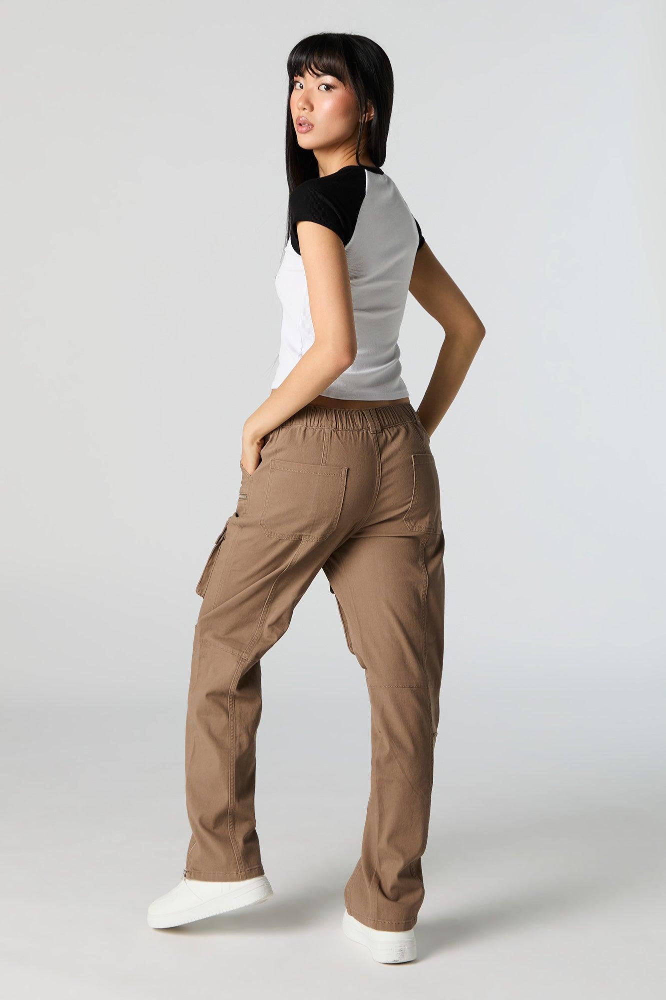 Zipper Hem Straight Leg Cargo Pant Female Product Image