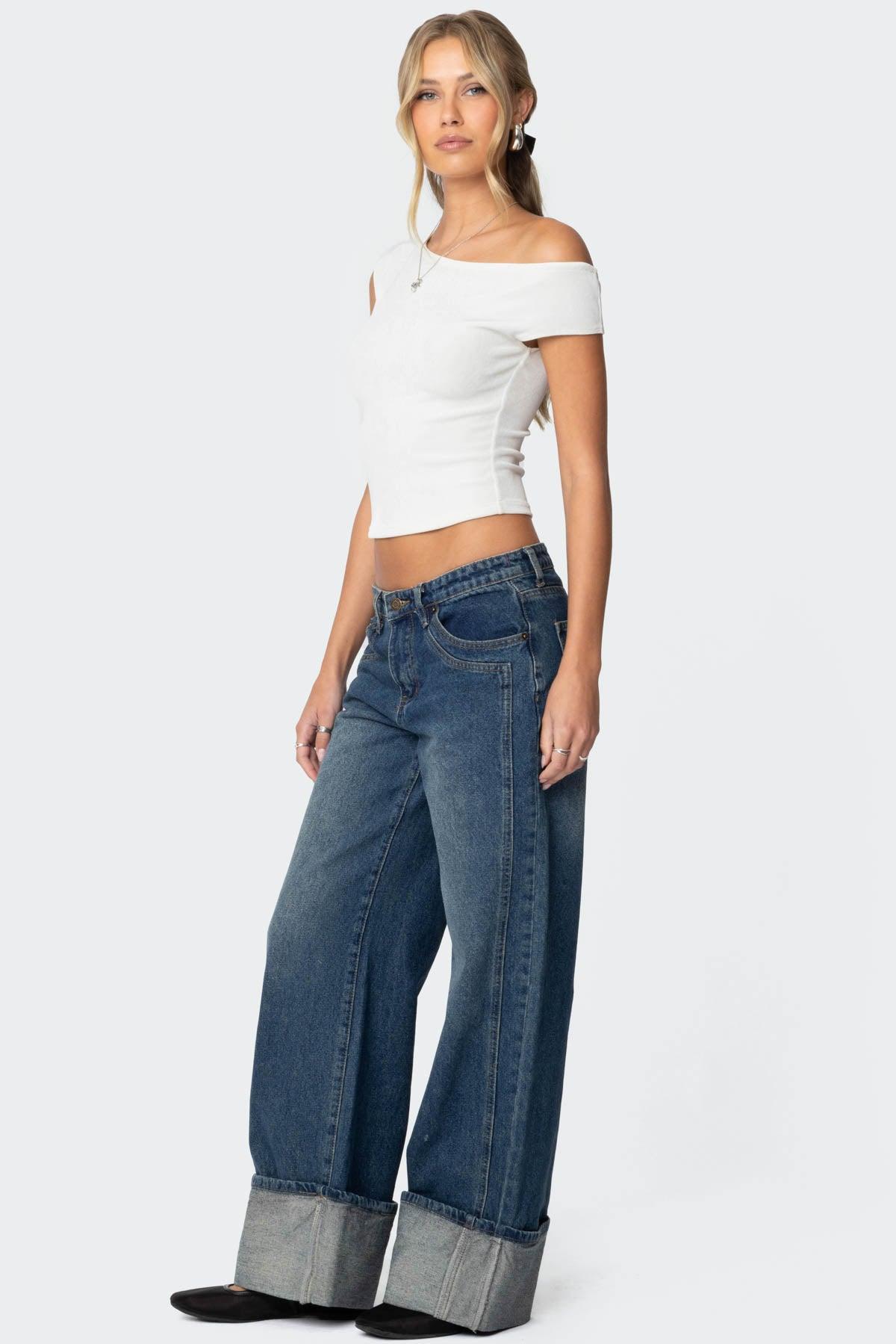 Vesper Cuffed Low Rise Jeans Product Image