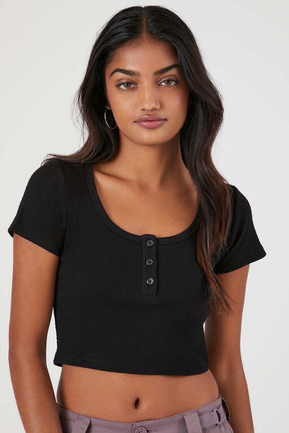 Cropped Rib-Knit Tee | Forever 21 product image