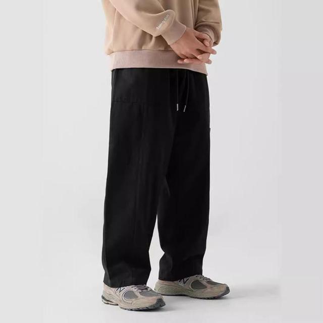 Mid Rise Plain Straight Leg Pants Product Image