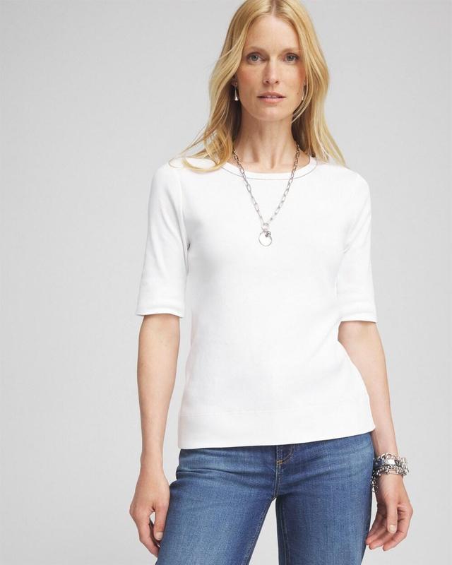 Women's Caviar Bead Elbow Tee Product Image