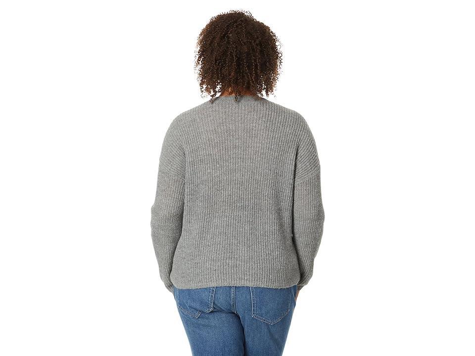 Madewell Plus Ribbed Crewneck Sweater (Heather Pewter) Women's Sweater Product Image