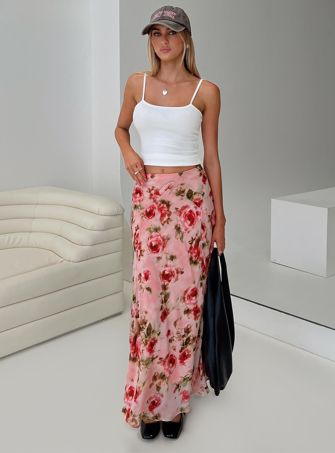 Vespera Maxi Skirt Pink Product Image