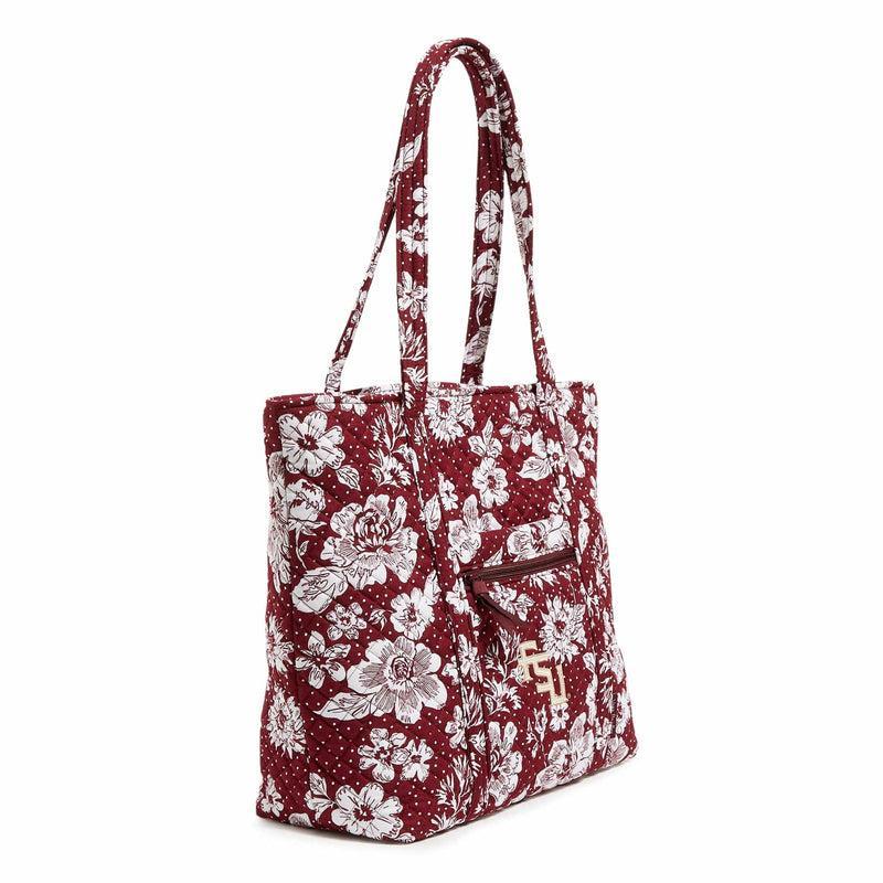 Vera Bradley Collegiate Tote Bag Women in Maroon/White Rain Garden with Florida State University Red/White Product Image