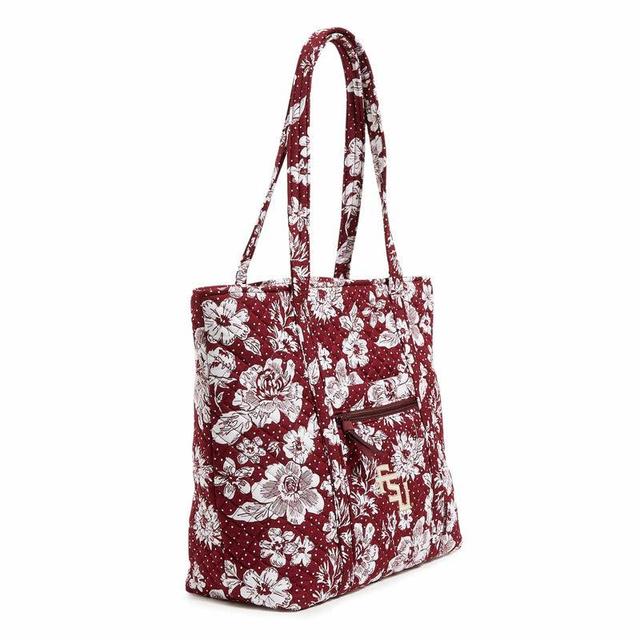 Vera Bradley Collegiate Tote Bag Women in Maroon/White Rain Garden with Florida State University Red/White Product Image