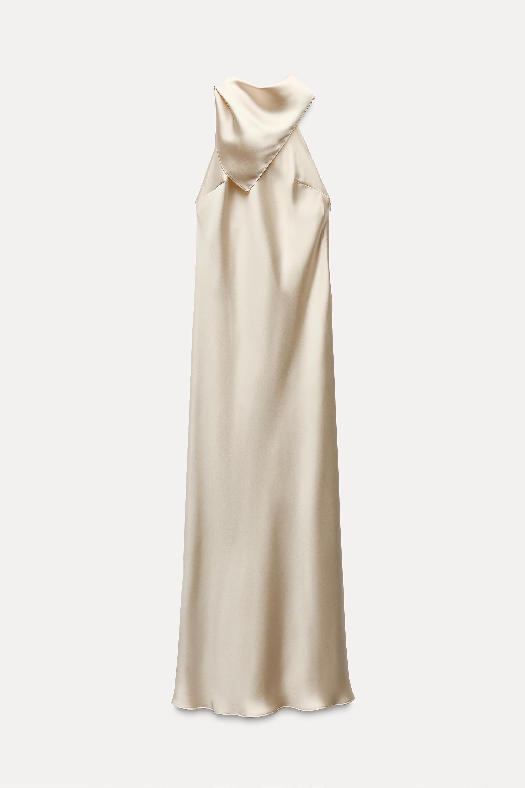 SATIN EFFECT SCARF DRESS Product Image