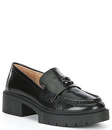 Womens Leah Leather Lug-Sole Loafers Product Image