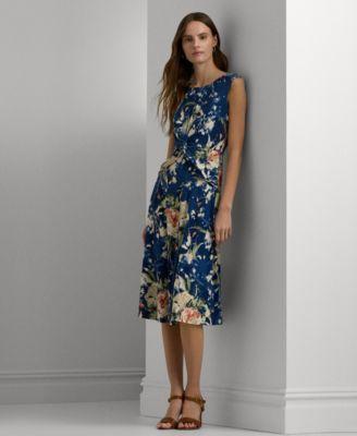 Women's Floral Twist-Front Stretch Jersey Dress Product Image