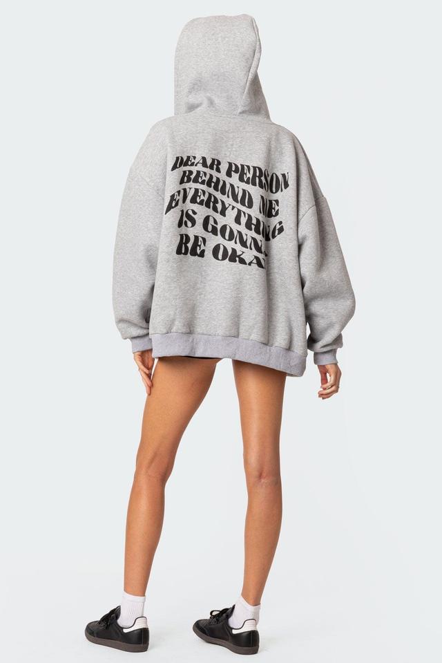 Edikted Women's Everything's Ok Zip-Up Oversized Hoodie Product Image