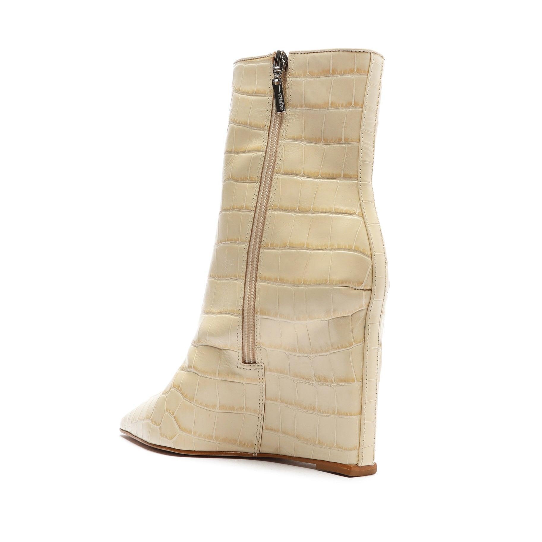 Asya Crocodile-Embossed Leather Bootie Female Product Image