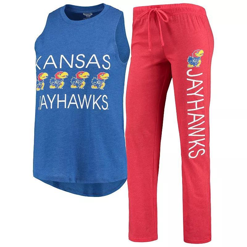 Womens Concepts Sport Royal/Red Kansas Jayhawks Team Tank Top & Pants Sleep Set Product Image