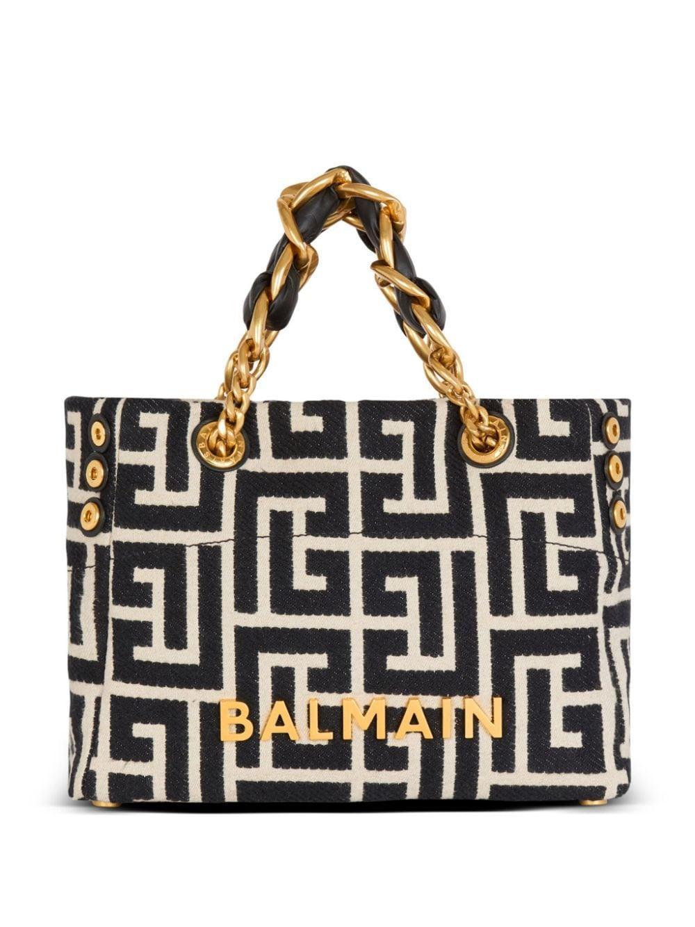 Small 1945 Soft Jacquard Tote Bag In Black Product Image