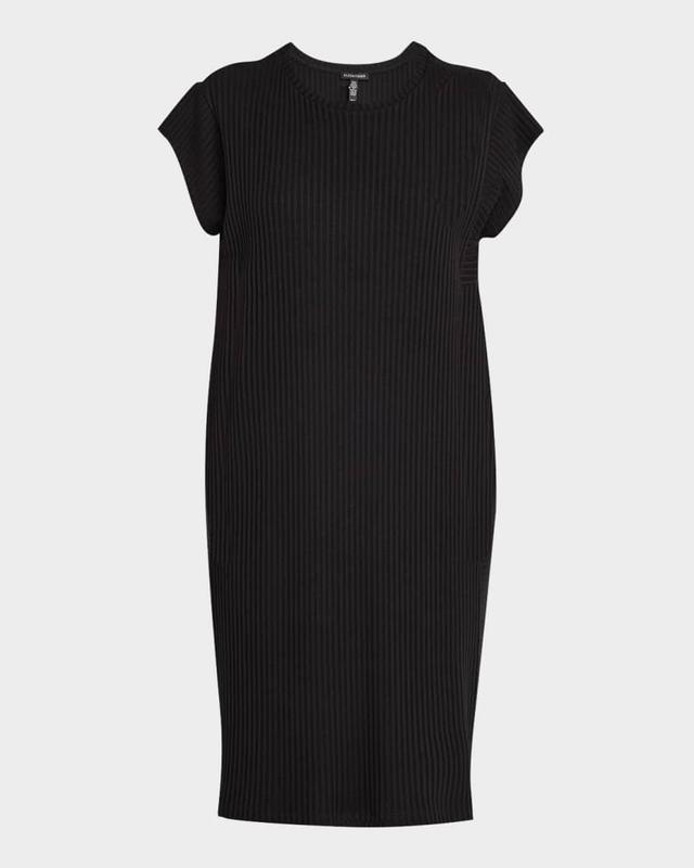 Petite Cap-Sleeve Stretch Rib Dress Product Image