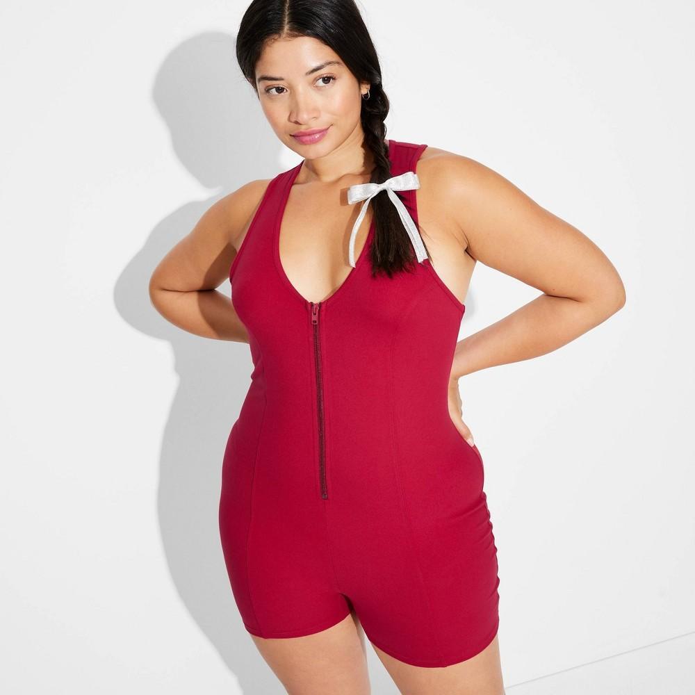 Womens Game Day Romper - Wild Fable Cherry Red 4X Product Image