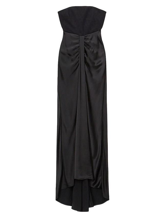 STAUD Wayfaring Strapless Satin Maxi Dress Product Image