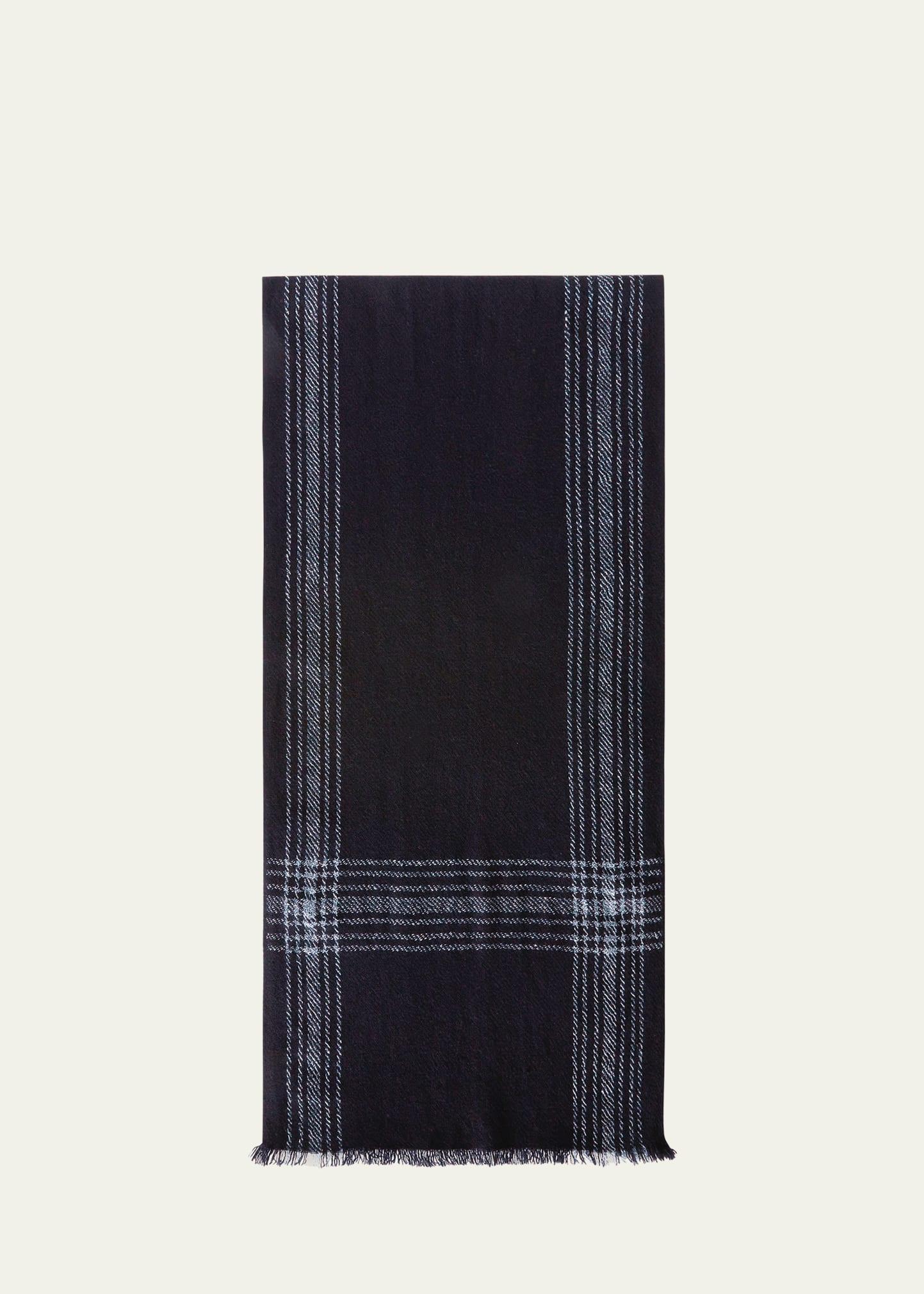 Mens Tedori Cashmere-Linen Plaid Scarf Product Image