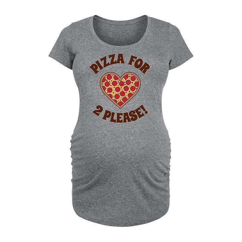 Maternity Pizza For Two Please Graphic Tee, Womens Grey Gray Product Image