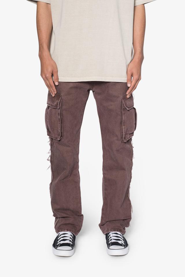 D653 Inside Out Canvas Cargo Pants - Brown Product Image