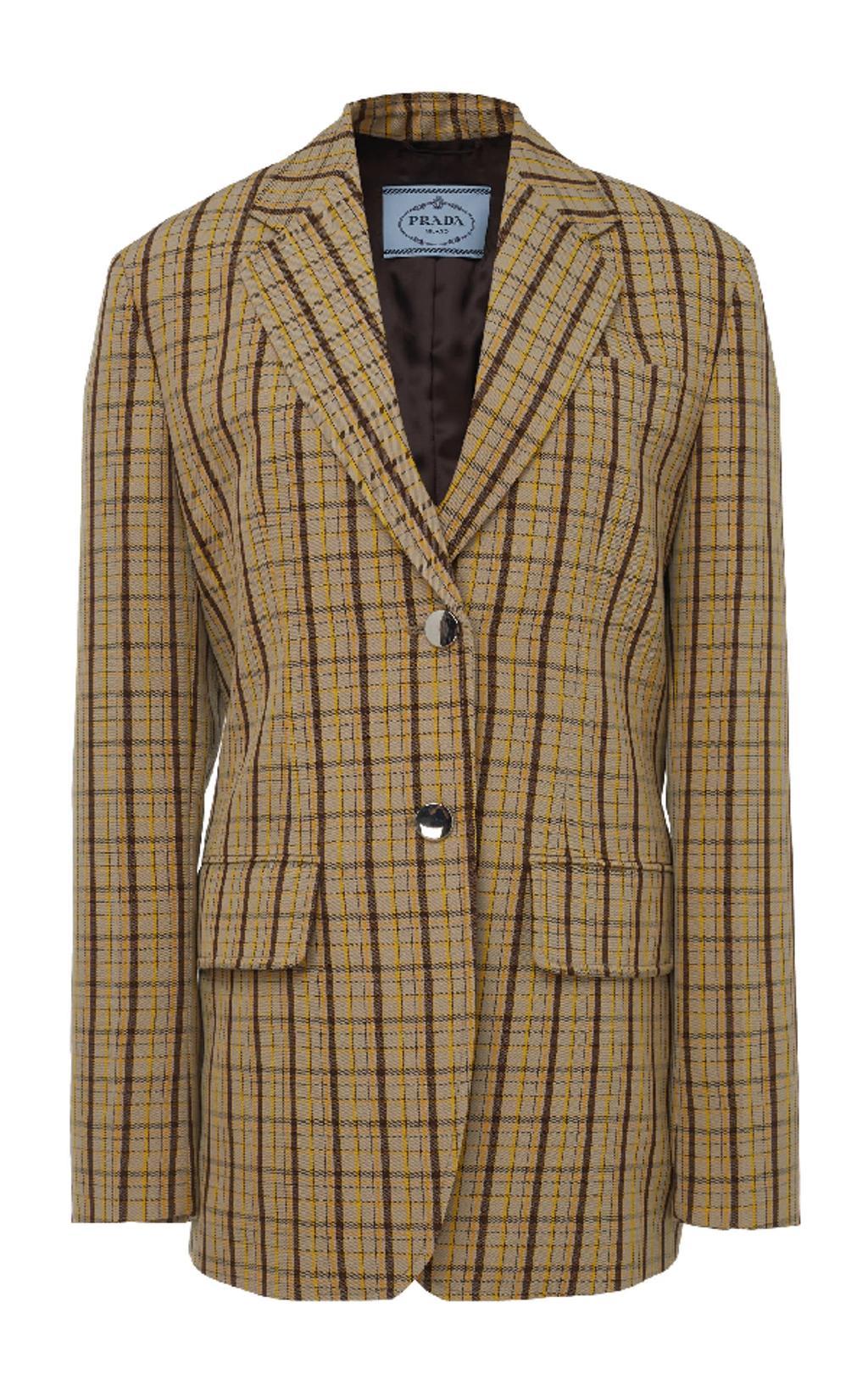 Checked Wool Blazer In Multi Product Image