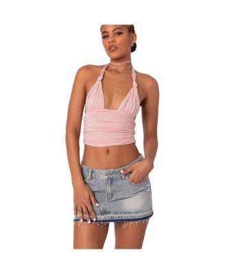 Edikted Womens Lillie Knotted Halter Top Product Image