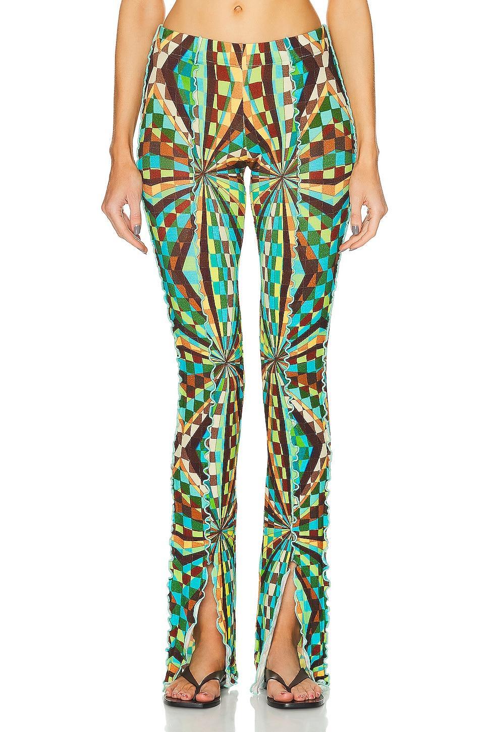 SIEDRES Mult Printed Pant in Green Product Image