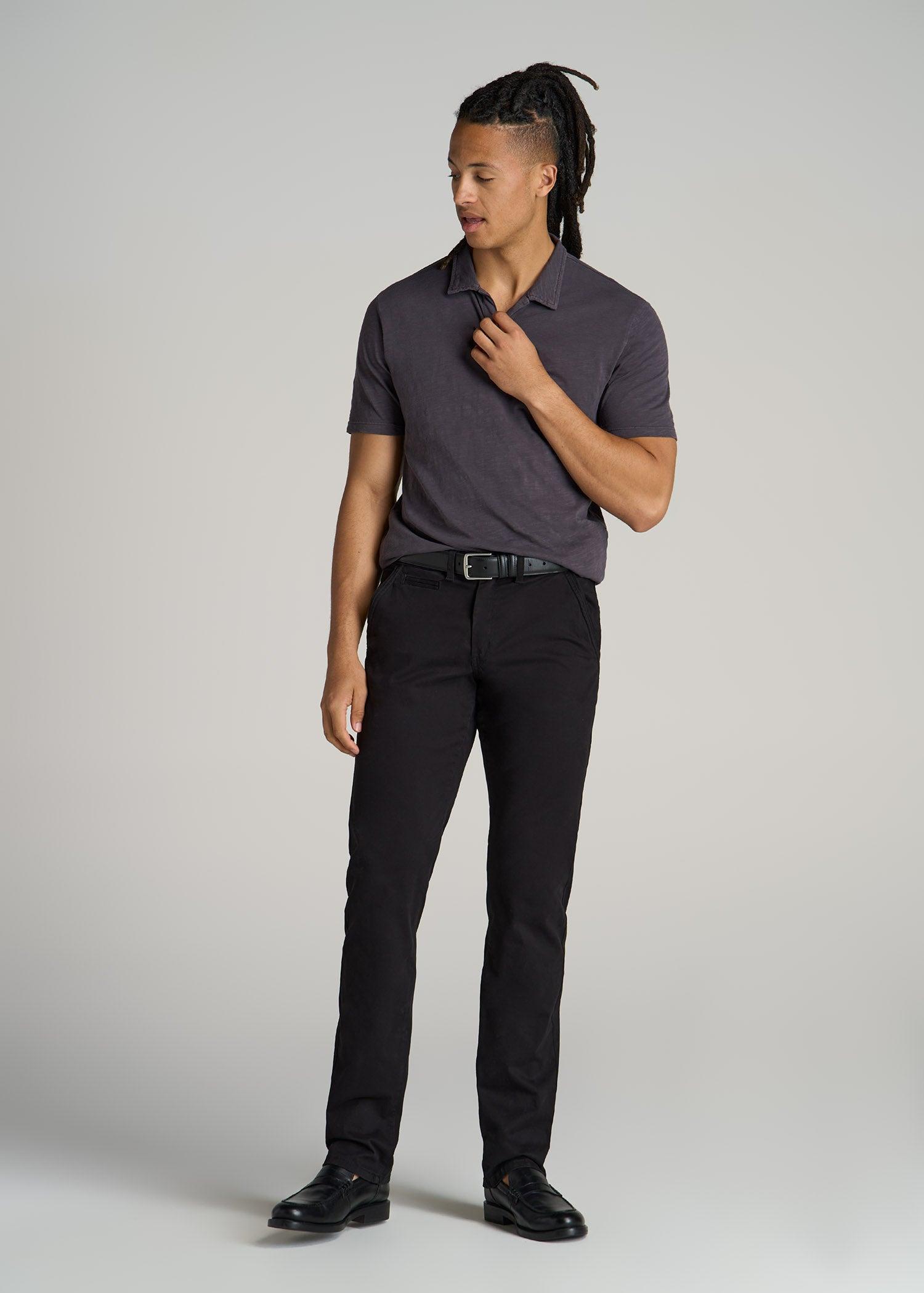 Slub Men's Tall Polo Shirt in Charcoal Product Image