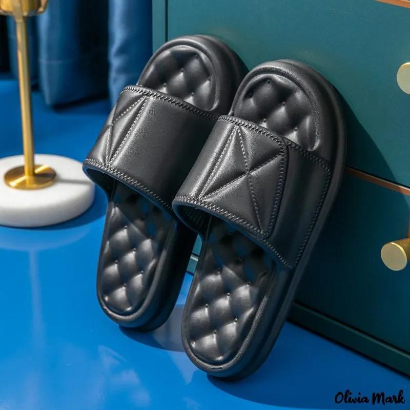 Olivia Mark – Slippers summer couple non-slip home bathroom sandals bathing thick bottom home slippers Product Image