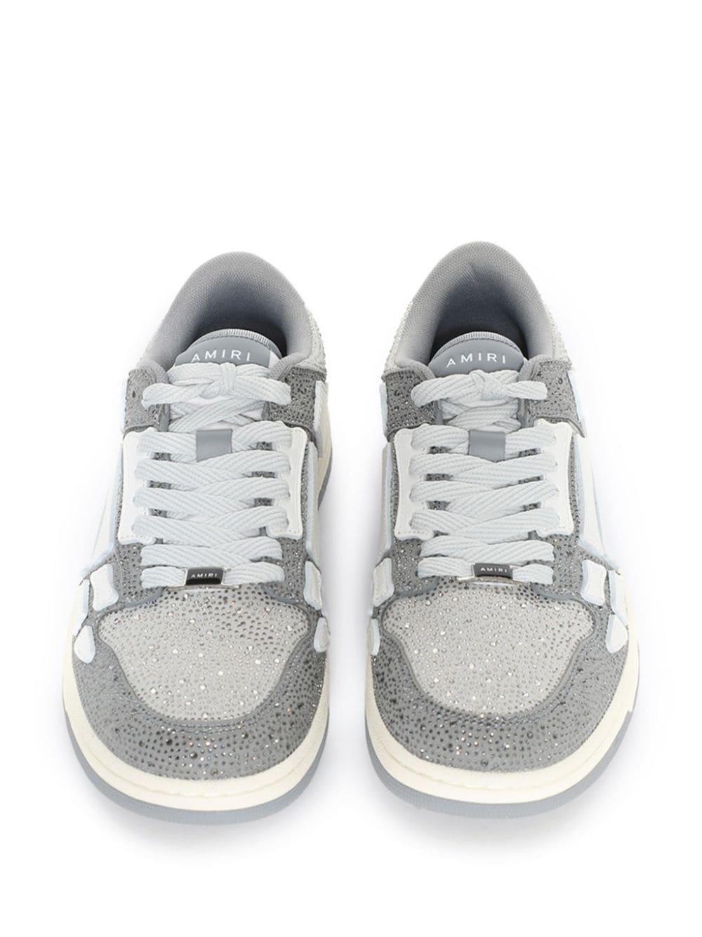 AMIRI Crystal Skel Top Sneakers In Grey Product Image