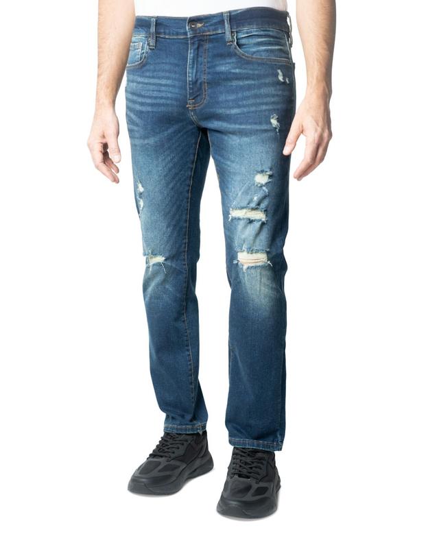 Lazer Mens Skinny-Fit Five-Pocket Patch Jeans Product Image