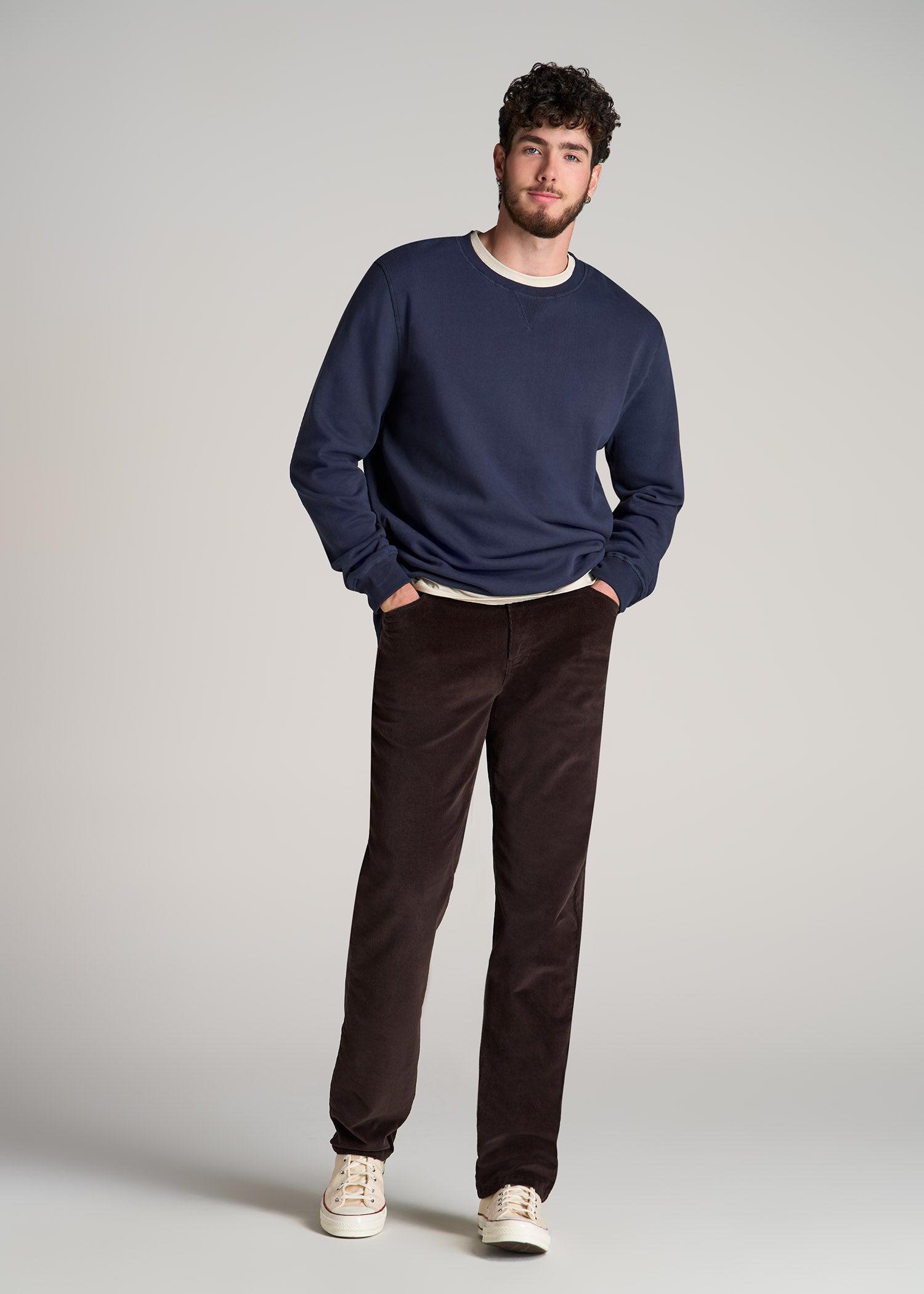 STRAIGHT-LEG Stretch Corduroy Pants for Tall Men in Chocolate Male Product Image