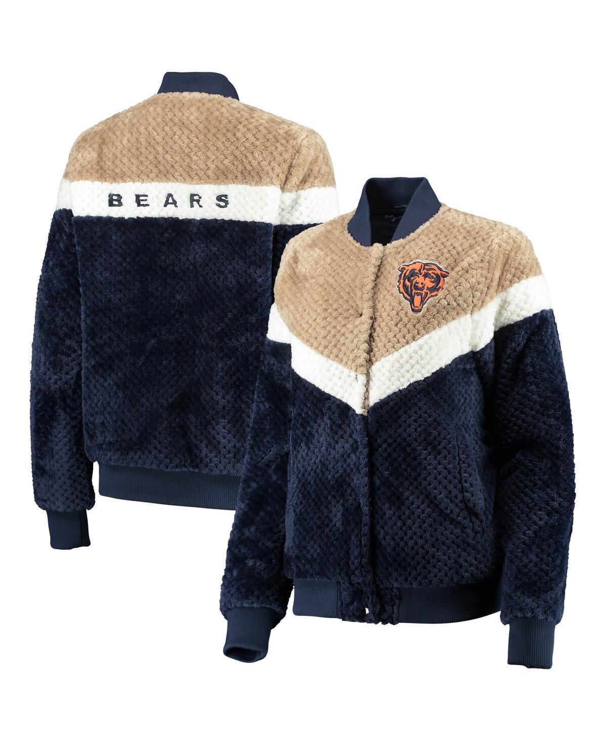 Womens G-III 4Her by Carl Banks /Cream Chicago Bears Riot Squad Sherpa Full-Snap Jacket Blue Product Image