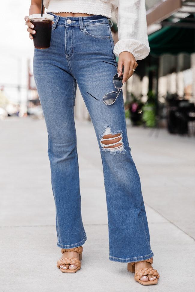 Reagan Medium Wash Flare Jeans FINAL SALE Product Image