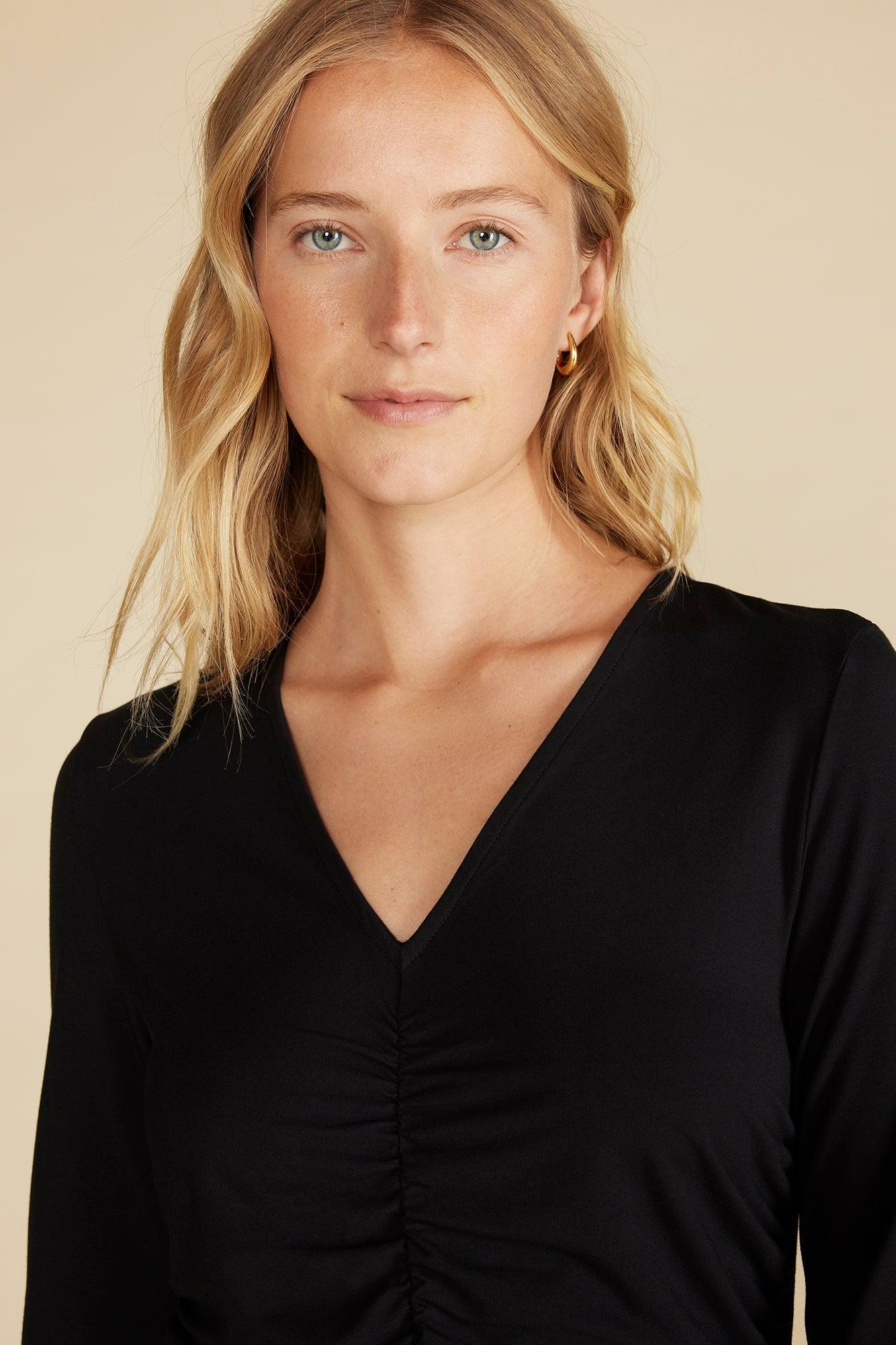 Elise Bamboo Knit Top - Black Product Image