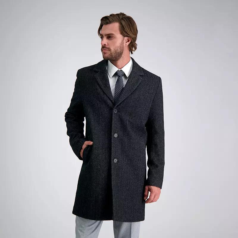 Mens Haggar Mid-Length Single Breasted Brushed Twill Topcoat Product Image