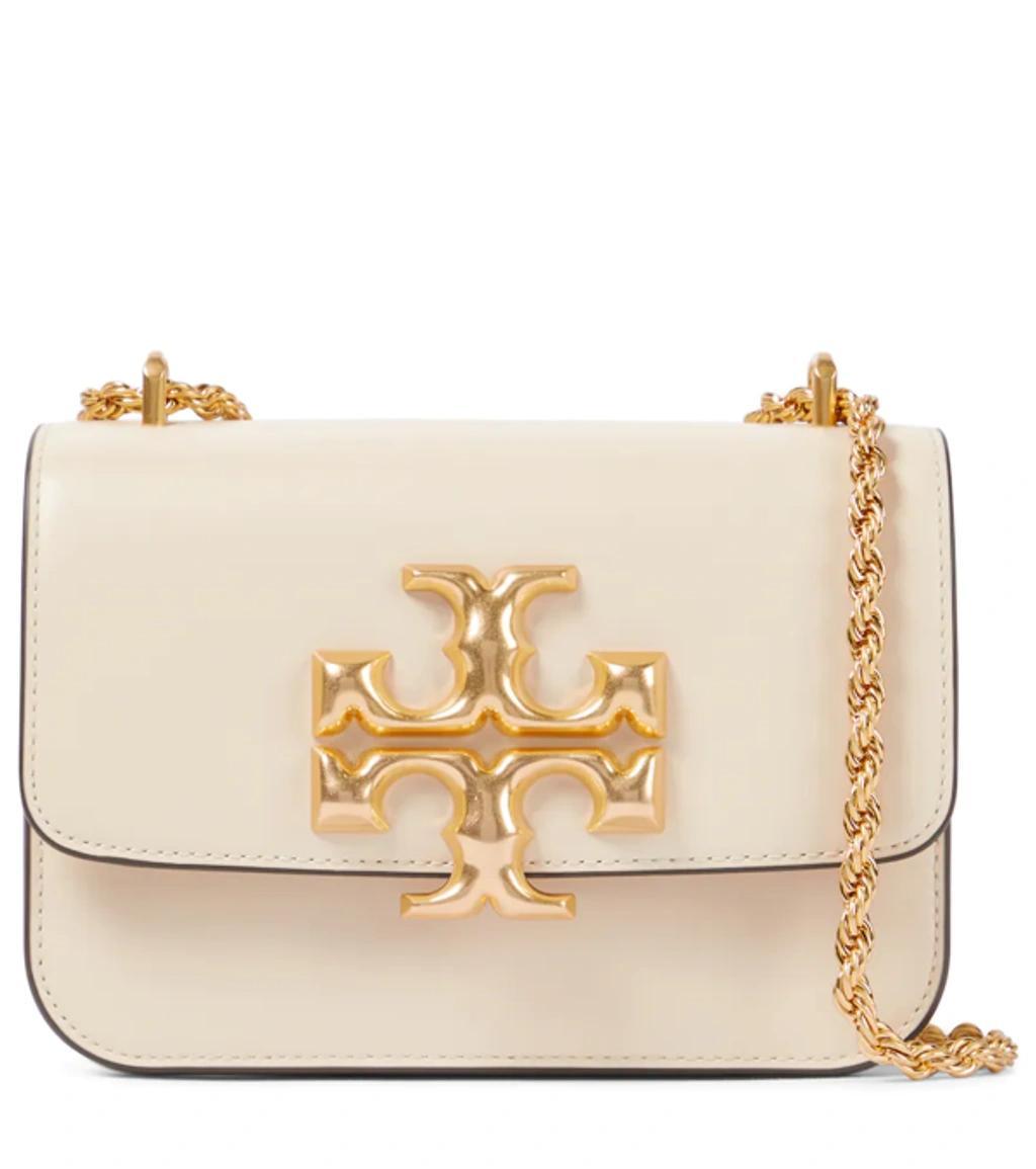 TORY BURCH Eleanor Small Leather Shoulder Bag In White Product Image