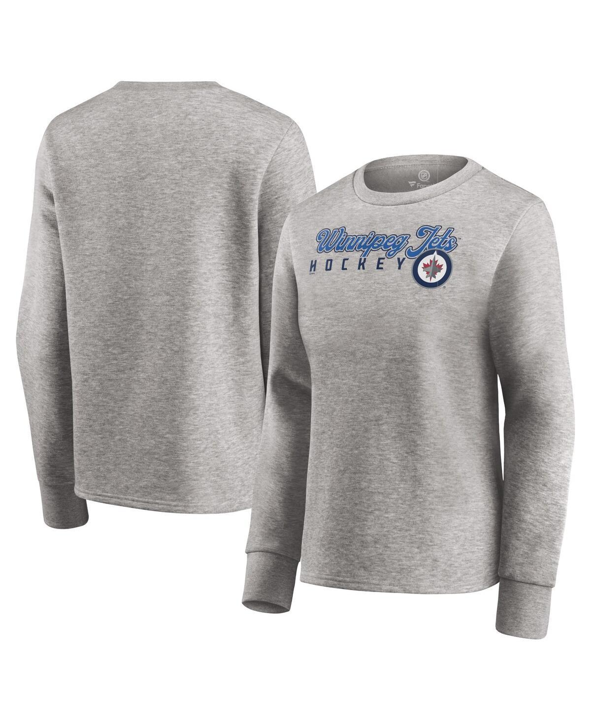 Womens Fanatics Branded Heathered Gray Houston Astros Crew Pullover Sweater AST Grey Product Image