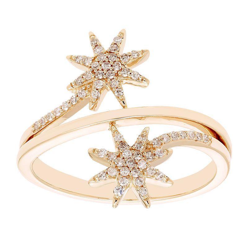 The Regal Collection 10k Gold 1/6 Carat T.W. Diamond Star Ring, Womens, White Product Image