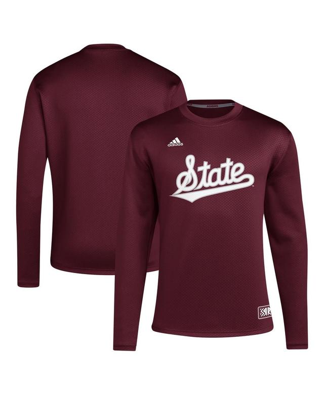 Adidas Mens Maroon Mississippi State Bulldogs Reverse Retro Baseball Script Pullover Sweatshirt Product Image