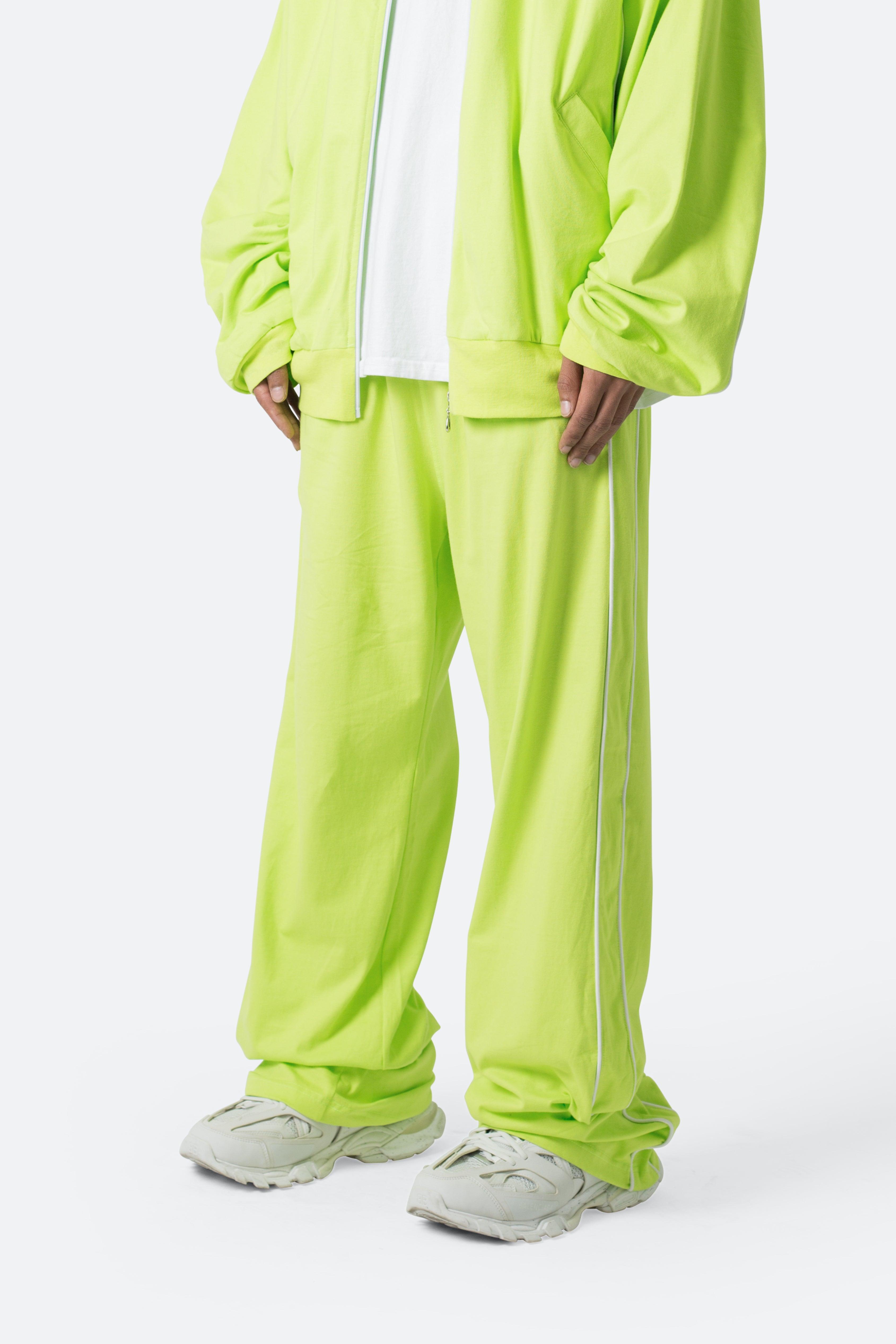 Oversized Jersey Track Pants - Acid Lime Product Image