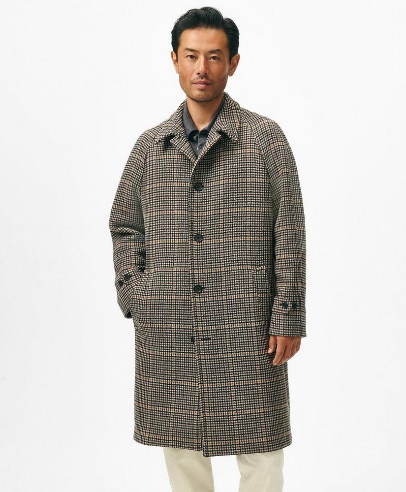 Wool-Blend Balmacaan Checked Coat Product Image