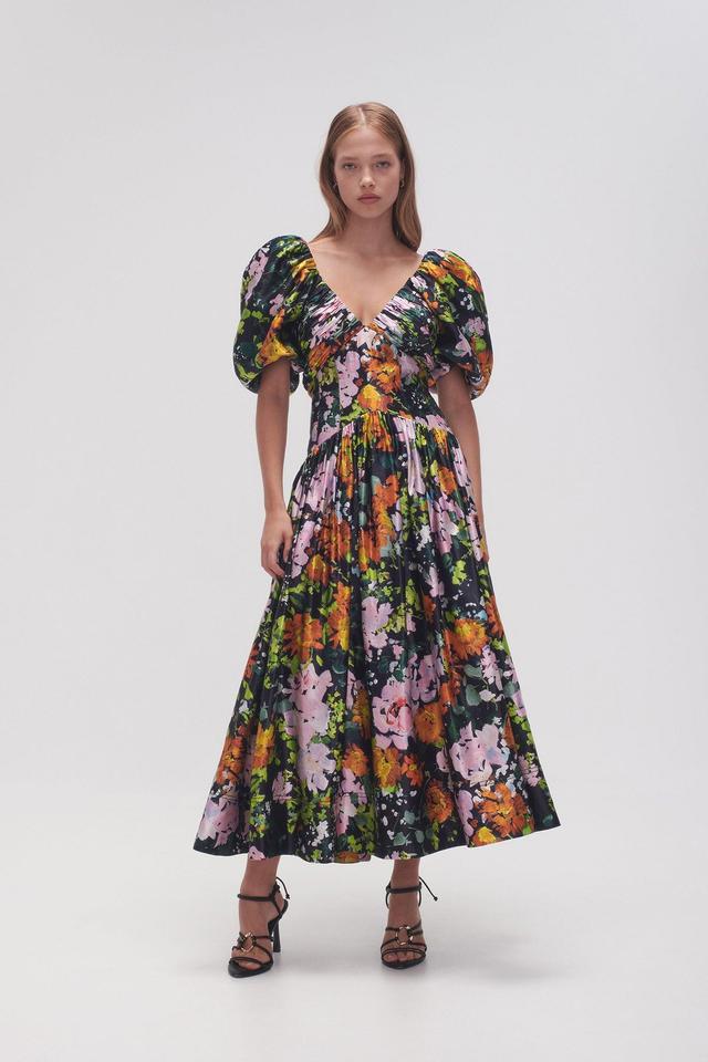 Gabrielle Plunge Midi Dress Product Image