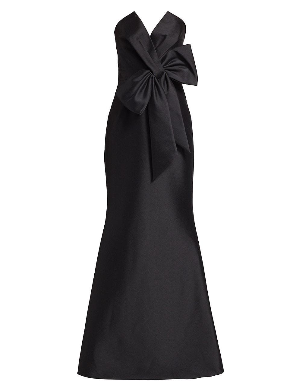 Womens Mikado Strapless Bow Gown Product Image