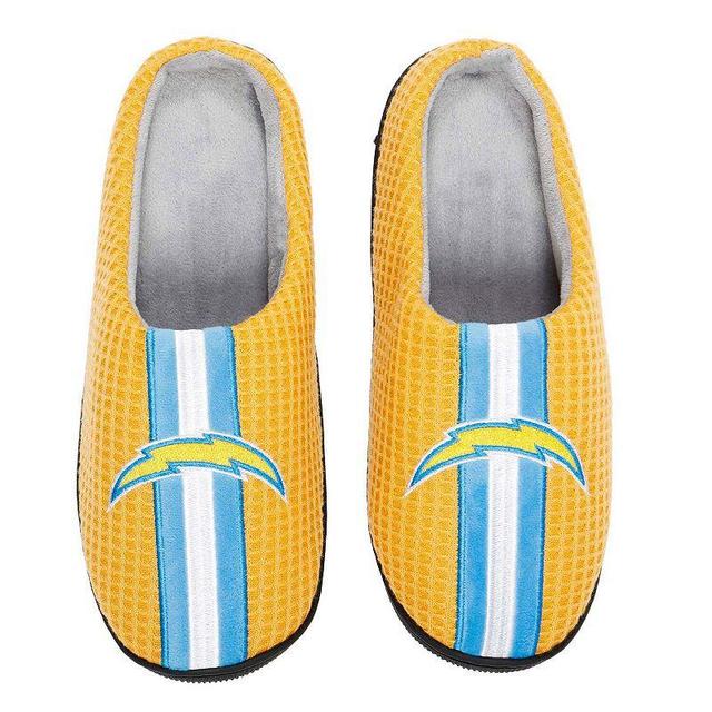 Mens FOCO Los Angeles Chargers Team Stripe Memory Foam Slide Slippers Product Image