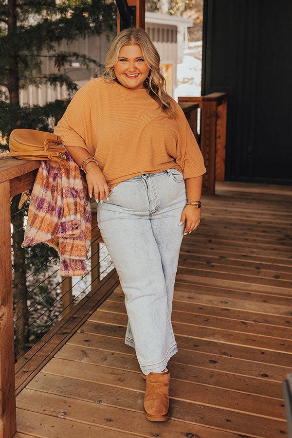 Weekend Living Shift Top In Pumpkin Curves Product Image