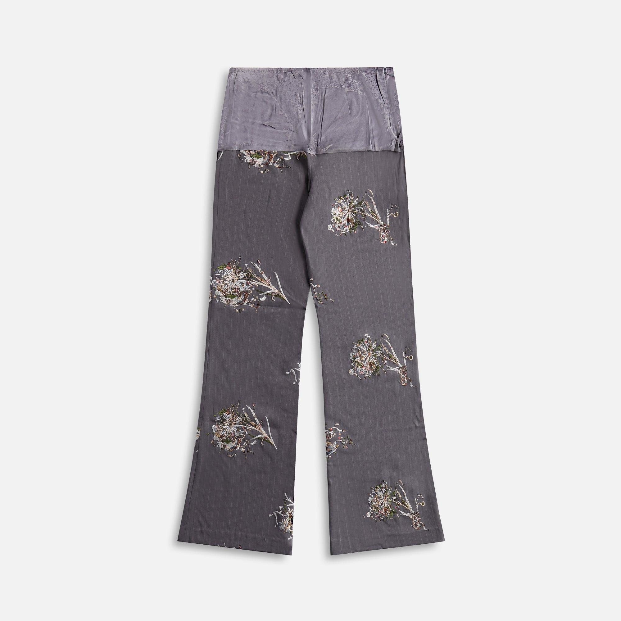 Kim Shui Embroidered Combo Pants - Grey Female Product Image