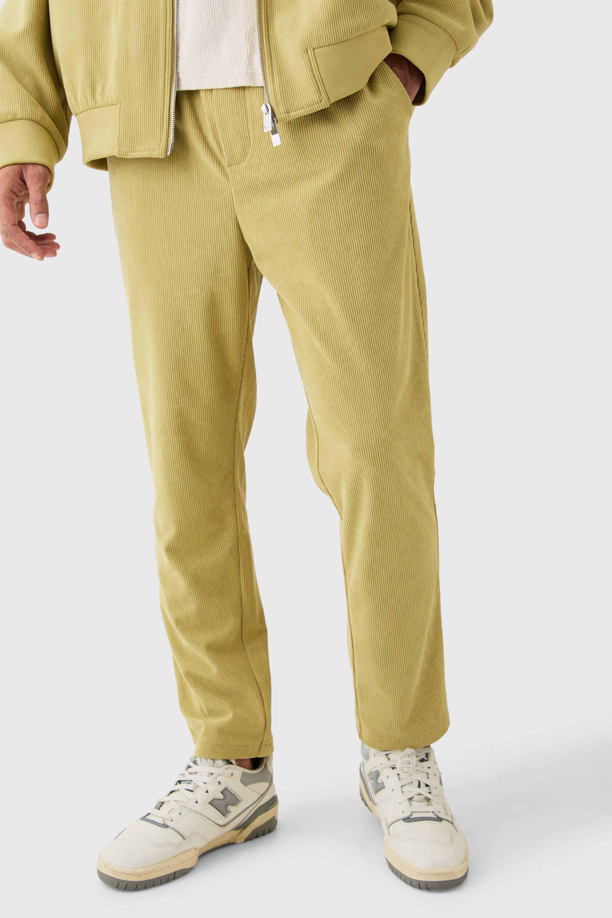 Corduroy Elasticated Waist Tapered Pants | boohooMAN USA Product Image