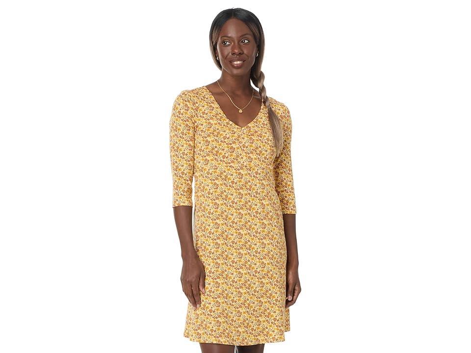 Toad&Co Rosalinda Dress (Gold Ditsy Print) Women's Dress Product Image