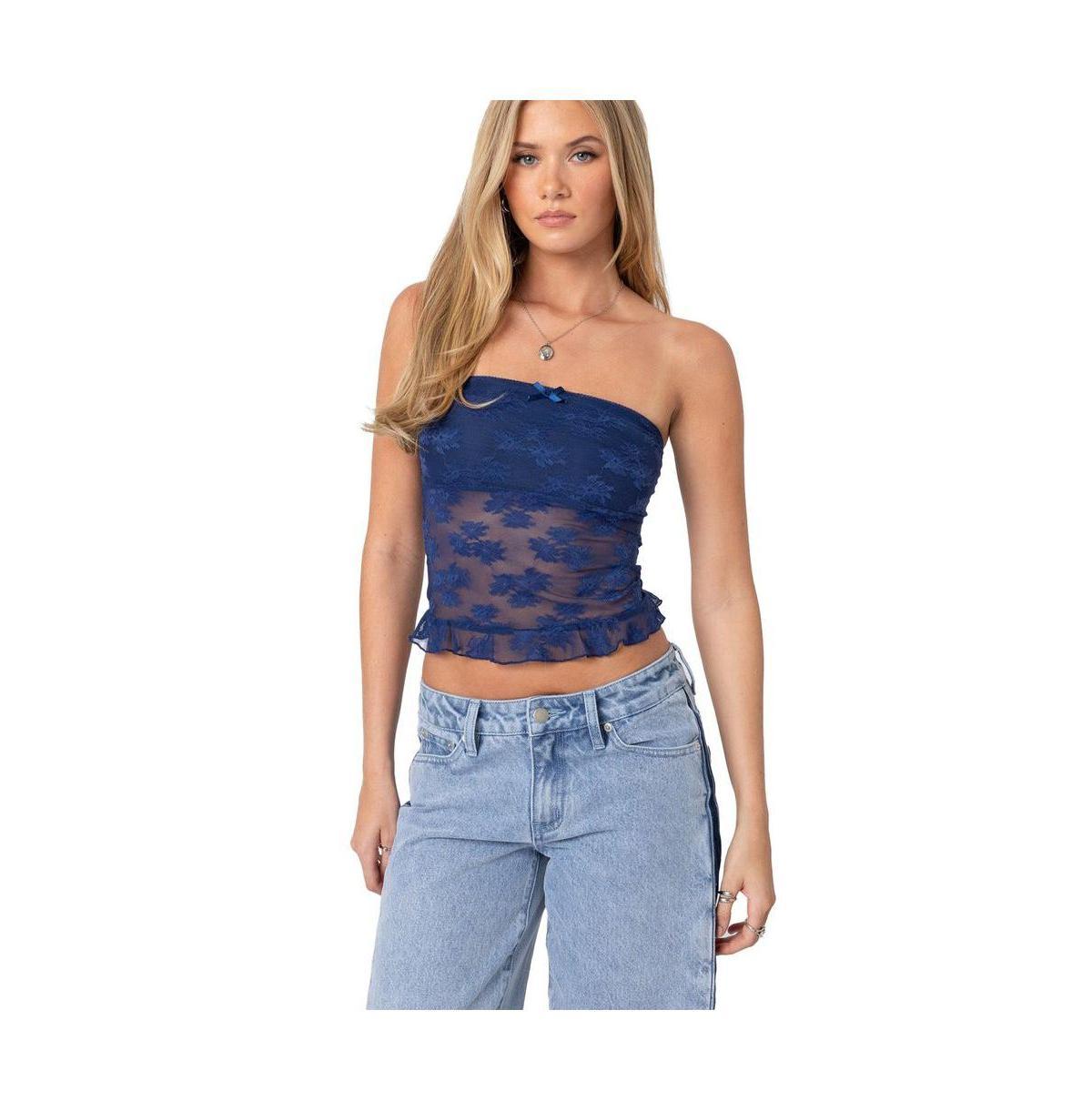 Edikted Womens Ballet Sheer Lace Tube Top Product Image