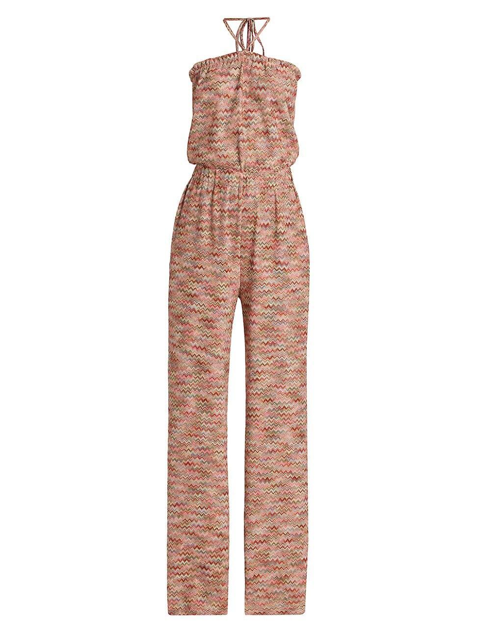 Womens Iva Chevron Halter Jumpsuit Product Image